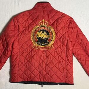 RALPH LAUREN Reversible Quilted Equestrian Switzerland Polo Winter Cup Jacket L